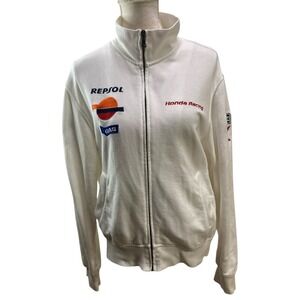 Honda Racing Repsol GAS Jacket White Full Zip Moto GP Women's Size‎ M
